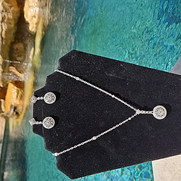 Judith Ripka Sterling Silver Diamonique Neckace And Earring Set - Picture 3 of 16